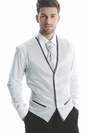 Gilet Chemise VIKTOR - Taille 52 - Microfibre Blanc Ivoire - Neuf Avec étiquettes - Pour Mariage, Soirée, Ville